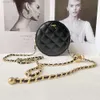 Designer Channel Borsa da donna Channell Xiaoxiangfeng Borsa classica semplice piccola rotonda Abbinamento colore oro nero Luce avanzata Lusso Piccola catena a sfera dorata Borsa a tracolla