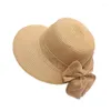 Wide Brim Hats Sun Hat Female Ribbon Bow-knot Beach Casual Summer Shade Anti Uv Cap For Women