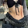 Ремни PixieKiki Киберпанк Металлическая пряжка Ремень с шипами Goth Y2k Стиль Techwear Аксессуары для одежды Черный декоративный ремень P67-BD14 Q231115