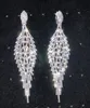 Stud longo borla clipe em brincos lustre boho franja corrente brinco para casamento nupcial festa jóias 231114