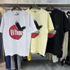 Tasarımcı Moda Giyim Tshirt Lüks Erkek Günlük Tees Trend Marka Rhude Rhude High Street Style Siyah Barış Güvercin Baskı Çift İplik Saf Pamuk Kısa Kollu Tshirt Mal