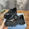 Tasarımcı Ayakkabı Monolit Fırçalanmış Loafers Kadın Ayakkabı Deri Sıradan Loafer Siyah Artış Sabitçilik Platformu Elbise Ayakkabı Sandalet Üzerinde Sandalet