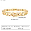 チェーンDainty Bling CZ Stone Butterfly Chain Bracelets for Women Girls Chic Shiny Aaa Cubic Zirconia Metal Charm Wristband Link Jewelryl231115