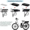 48V 21Ah Electric Bike Rear Rack Battery 52v 17.5Ah City Mountain 36V 20AH 24.5AH Luggage Hanger Taillight for 1000W1500W Motor