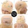 Synthetic s 613 Honey Blonde Deep Wave Lace Frontal Brazilian PrePlucked Curly 13x4 HD Transparent Front Human Hair For Women 231115