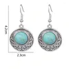 Dangle Oorbellen Natuursteen Tibetaans Zilver Turquoise Charms Drop Voor Vrouwen Kettingen Hangers Vintage Sieraden Maken Accessoires