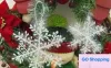 Albero di Natale Ornamento di neve in cotone artificiale Bianco NATALE Fiocco di neve Charms Decorazione Ornamenti Applique per albero