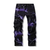 Męskie dżinsy w stylu Vibe Błyskawicy Dye Mężczyźni proste Y2K Spodnie Hip Hop Vintage Japońskie Kobiety Dżinsowe spodnie Ropa Hombre 230414