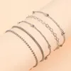 Schakelarmbanden 5pcs / 8Set Mode Eenvoudig Meerlaags Metalen Ketting 2023 Trendy Design Koreaanse Handgemaakte Kralen Hart Armband Set Sieraden