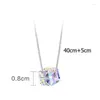 Pendant Necklaces 20in Simple Fashion Square Crystal Necklace Female Clavicle Chain Gifts For Father Mother Friends Lovers Couples