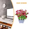 Flores decorativas 1 pieza de flores artificiales en macetas de escritorio plantas falsas bonsái planta de plástico decoración de jardín para el hogar