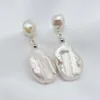 Stud Genuine Baroque Women's Earrings Drop Shape White Natural Freshwater Pearl Pendant Handmade Fashion Jewelry 231115