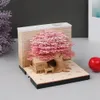 カレンダーロマンチックなツリーハウス3Dメモパッドペーパーカービングアートメモ帳