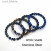 Kedja 2022 Natural Tiger Eye Pärlagade armband Män kvinnor Turkiskt alet Protection Blue Evil Eye Armband för kvinnor Andlig smycken231115