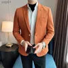 Мужские куртки Новая мода Костюм Пальто Мужской Slim Fit из оленьей кожи Бархат Элегантный роскошный пиджак Пальто Деловой повседневный свадебный костюм больших размеров 4XL-SL231115