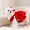 犬のアパレルクリスマスドッグ服ペットドレスラグジュアリーレトロ子犬スカートペットドッグコスチュームチワワフェンチブルドッグアパレル秋の犬のドレスセット231114