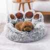 kennels pens Warm Kennel Pet Bear Paw Shape House Small Dog bed Teddy Kennel 5-15KG Removable and Washable cat bed 231114