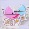 Emballage Cadeau Poussette Créative Forme Boîte De Bonbons Fête Baby Shower Baptême Faveur Boîtes En Papier Fournitures D'emballage Za1392 Drop Deliver Dhfkf