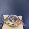 BL 116598 Relógio de luxo dayt Rainbow Circle Diamante colorido 7750 Movimento mecânico 904L Aço 40 mm Armazenamento de energia cinética de 72 horas