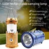 Camping Lantern Portable Solar Charger Camping Lantern Lamp LED Outdoor Lighting Folding Camp Tent Lamp USB RECHARGEABLE LANTERN FILLLIGHT