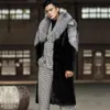 Jaquetas masculinas casaco de pele vison todo o inverno quente longo blusão moda casual plus size 231114