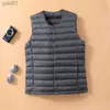 Męskie Parkas Man Portable White Duck Down Vest Płaszcz Ultra Light Kurtki 2023 Nowa jesień zima mody kamizelka dla MENL231115