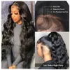Perruque Lace Front Wig 360 Body Wave transparente HD, cheveux naturels longs, pre-plucked, pour femmes noires
