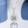 Moissanite 925 Sterling Silver 1-10CT Classic Solitaire Necklace For Women Bridal Pendant Necklace Luxury Wedding Engagement For Women Girls Gift