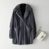 Женское пальто из искусственного меха 2023, цельное пальто из натуральной норки для женщин, длинная натуральная юбка с воротником, зимняя толстая теплая женская куртка 231114