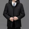 Mens Down Parkas Men Warm Winter Coat Thicken Fleece Zipper Jackets Plus Size Waterproof Jacket Hoodied Parka Clothes 231114