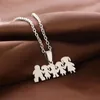 Pendentif Colliers 24 PC / Lot Parents Fils Filles En Acier Inoxydable Famille Garçons Filles Mères Pères Cadeaux pour Maman Papa