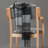 Scarves Cashmere Men Scarf British Style Plaid Fringed Tassels Soft Keep Warm Windproof Winter Scarf Designer Brand Thicken Male Scarf 231114