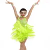 Stage Wear 2023 Girls Sequin Tassel Performance Competition Cha Cha/Rumba/Samba/Ballroom Dance Costume Latin Dress For Girl