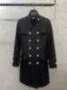 Giacche da donna firmate BAL Cappotto in cashmere doppio petto Inverno Nuovo stile Slim Fit Colletto in piedi lungo nero di lana S3Y9