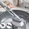 New Kitchen Cleaning Brush 2 In 1 Long Handle Cleaing Brush with Removable Brush Sponge Dispenser Dishwashing Brush Kitchen Tools