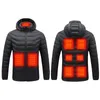 Jagdjacken, 9 Bereiche, beheizte Jacke für Männer und Frauen, Winter, Outdoor, verstellbarer Heizmantel, USB-betrieben, Thermo-Skifahren, Camping, EU-Größe