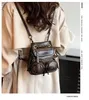 Sacs d'école Vintage Mini taille sac en cuir PU Punk chaîne en métal poche mode polyvalent sac à dos voyage pour femmes beau