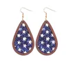 Dangle Lustre Teardrop Stars And Stripes Glitter Cuir Bois Boucles D'oreilles Pour Les Femmes Livraison Bijoux Dhgarden Dhkes