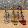 vrouw Lederen Strappy designer Sandalen luxe klinknagel platform hak hoge hak Echte man slipper Bruiloft Zwarte zomer schoen zwembad glijbaan snelle verzending