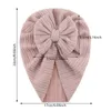 Cotton Frosted Bowknot Baby Indian Hat Kids Rands Solid Winter Warm Hat Hat Nyfödd söt Twist Bow Beanie Hair Accessories