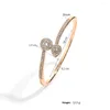 Bangle ZAKOL Prachtige Hart Ronde Zirconia Armbanden Voor Vrouwen Mode Geometrische Rvs Bruids Widding Sieraden