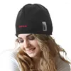 Casquettes de cyclisme bonnet tricoté polaire doublé tricot chapeau avec affichage de la température bonnets à revers crâne chaud Ski chapeaux unisexe épais doux