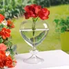 Vaser älskar hydroponisk vas Clear Heart Planter Goblet Glass Flower Propagation Station Office