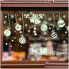 Stickers muraux 2pcs fenêtre de Noël Elk flocon de neige lumineux pour la maison boutique ornements année de Noël décor cadeaux de Noël 220919 livraison directe Ga Dhqas
