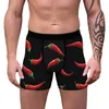 Onderbroek heren slipje mannelijke ondergoed boksershorts 3d chili geprinte nieuwigheid bokser shorts ademende zakjes