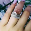 Solitaire Ring 14 Styles 925 Sterling Gümüş Tasarımcı Yüzük Seti Yuvarlak Kesim Kesim Kadın Yüzü Kadın Moda Nişan Yüzük Takı Kişiselleştirme 231115