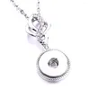 Colliers pendentifs 10 pièces bouton pression bijoux pendentifs cristal rond Drop18mm collier