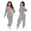 Dames jumpsuits Rompertjes Jumpsuits Rompertjes Herfst en winter Lange mouwen Capuchon Casual broeken Pluche Home Service Pyjama's Schattig Dr Dhalp