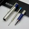 Silverkvalitet Silverpennor Reliefer Barrel Ballpoint Office Ingen brevpapper Penning Pen Hög skrivning Fine Box Fbonw