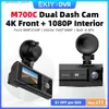 carro dvr EKIY M700C 4K Dash Cam 2160P 142FOV Câmera Dashcam para carro Gravador GPS DVR embutido Monitor de estacionamento 24H WiFi APP 1080P Câmera interna Q231115